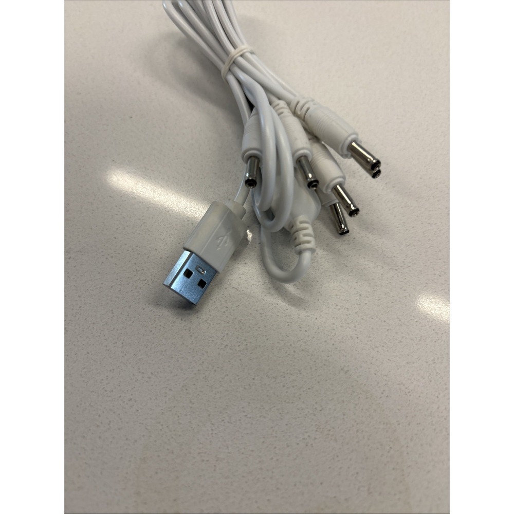 USB to DC Power Splitter Cable X6 5.5mm X 2.1mm Barrel Plugs - Picture 8 of 8